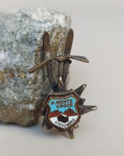 Alte Ansteck Wander Nadel P. MONTE CROCE KREUZBERG Pass Passo Italien Souvenier