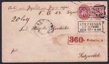 Preußen PACKKAMMER SALZWEDEL 1865 Ganzsachenumschlag SEEHAUSEN ALTMARK (981)