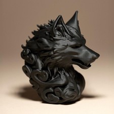 Wolf Kopf Büste | Wolf Figur Skulptur | Mystische Deko | Dark Art Kollektion