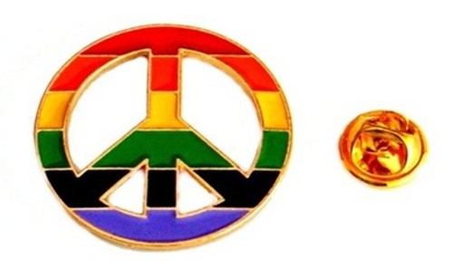Rainbow regenbogen peace pin - regenbogen,