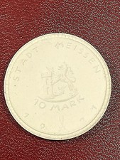 Porzellanmünze Meissen 10 Mark 1921 Notmünze aus Meißner Porzellan