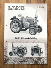 Typenblatt Prospekt LANZ Bulldog D 3506 | Rarität aus den 1950er Jahren