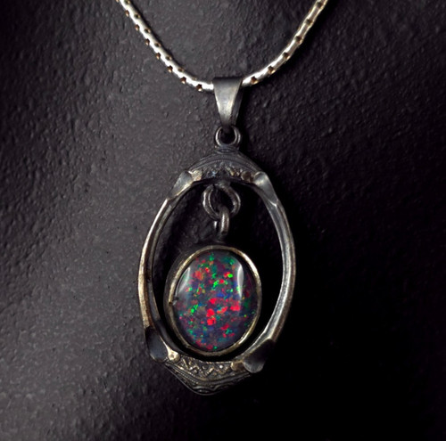 Anhänger silber 835 opal - anhänger,