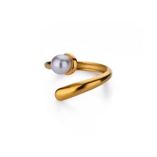 Damen Perlen Ring Gold