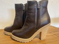 Bogner Stiefelette Damen 38 Braun Neu Leder Gefüttert Stiefel Schuhe