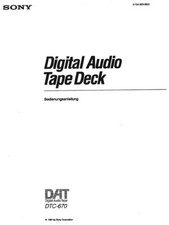 Bedienungsanleitung für Sony DAT-Recorder DTC-670  in deutsch, PDF per Mail