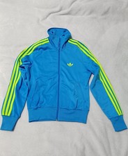 Adidas Firebird Jacke Sweatjacke Übergangsjacke Hoodie blau Neon gelb