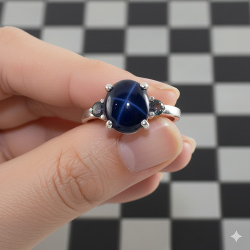 Ovalschliff blauer saphir - blauer,