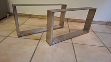 2 Tischkufen / Tischfüße Edelstahl gebürstet 60*32*8