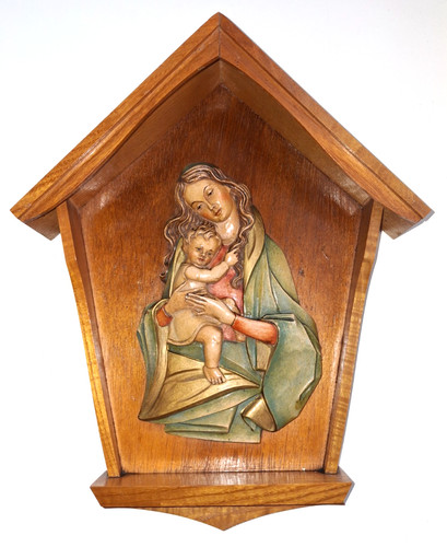 Holzfigur geschnitzt maria - holzfigur,