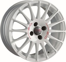 4x Alufelgen OZ SUPERTURISMO WRC WHITE + RED LET. 7x17 ET35 LK4 100 17 Zoll Felg