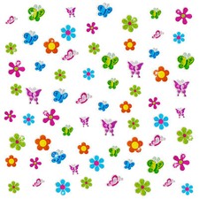 68 x Glitzer Sticker Blumen &