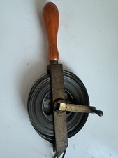 40er 50er Jahre Handkurbel Maßband 30m  Bandmaß 40s 50s Vintage Stahl Messing