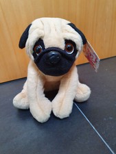 Stofftier sitzender Mops Supersoft Neu 20 cm weich Plüsch Kuscheltier Hund