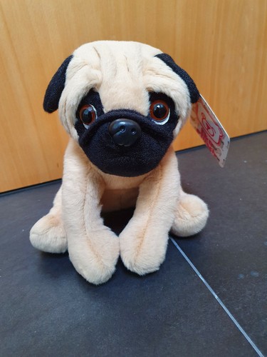 Stofftier sitzender mops - stofftier,