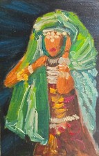 Frau portrait ölbild 10x15 - 10x15, cm