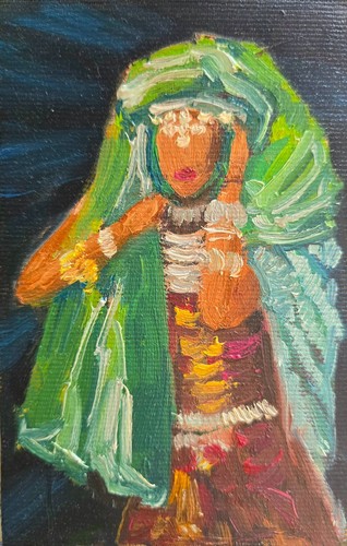 Frau portrait ölbild 10x15 - portrait,