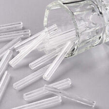 Glasperlen Stiftperlen Perlen Schmuckperlen Zylinder TRANSPARENT 28x3mm 20 Stück