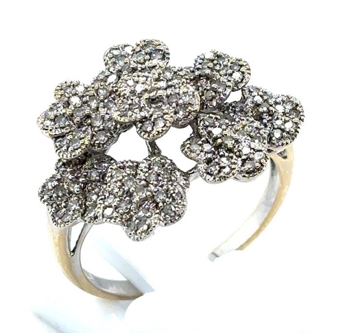 14k 585 gold floral - 585, diamond