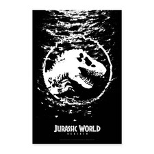 Jurassic World In Weiß Mit T-Rex Unterwasser Poster 40x60 cm, One size, Weiß