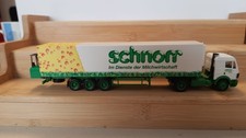 Herpa Mercedes-Benz SK Kühlkoffer-Sattelzug Schnorr mit Mitnamestapler