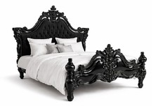 Kingsize Bett Barock Schwarz