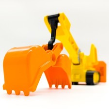 LEGO® DUPLO® Bagger mit Greifschaufel & Bulldozer Schild Baustelle nerdycustom
