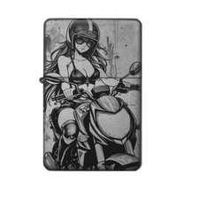 Manga Girl Feuerzeug Motorrad Roller Fans + eigener Gravurtext personalisierbar