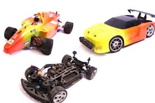 3x RC Modell 1/10 Chassis mit Gehäuse Reely F1 Retro Vintage Modellbau Bastler