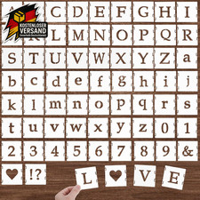 65 Stück 1 Zoll Weiße Alphabet Schablonen Set Aus Kunststoff Buchstaben Zahlen S