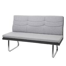 B-Ware Sitzbank MCW-G54, Esszimmerbank, Stoff/Kunstleder Edelstahl, grau 180cm