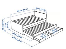 IKEA Bett Släkt, weiß, 90x200 mit Unterbett