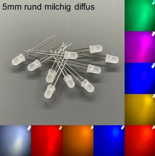 5mm leds rund - 5mm, diffus