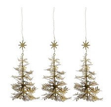 3er-Set House Doctor Ornament Lamet gold Tannenbaum Anhänger Weihnachten Deko