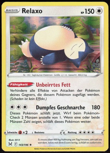 Pokemon tcg relaxo verlorener - pokemon,