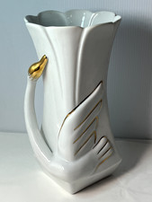 VINTAGE WEISSE SCHWAN VASE ART
