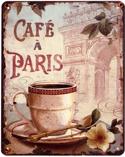 Blechschild café paris - blechschild,