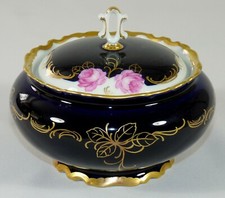 REICHENBACH - Deckeldose BONBONIERE Dose - BAROCK - KOBALT-BLAU GOLD