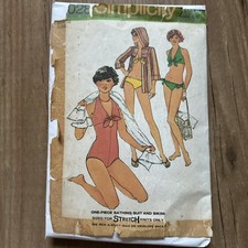 Simplicity Vintage Schnittmuster Badeanzug Bikini Jacke 1970er Jahre