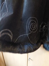 Poncho Mantel Damen Wildleder