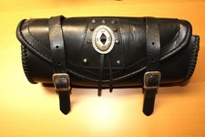 Motorrad Leder Toolbag Werkzeug Rolle Tasche Schwarz 33 x 15cm