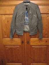 Lederjacke Jacke echt Leder Damen Replay grau Gr. XS 34 36