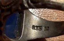 Antiker Herrenring Silber 835 mit lila Stein ca. 1940