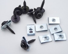 8+8 Befestigung Schrauben + Blechmutter Universal M3 F5 schwarz Silbe 483 + 290