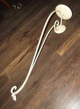 Leuchter Nr. 42, Kerzenhalter, Wandleuchter, groß, Metall alt, weiß, Patina