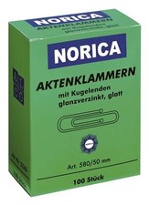 NORICA Aktenklammern mit Kugelenden - 50 mm glatt, verzinkt, 100 St.