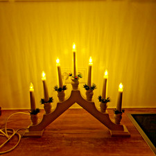 Holz Schwib Bogen 7 Kerzen