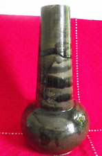 DDR Vase,gebrannter Ton,gefärbt,glasiert,dunkelgrün,schwarz,groß,guter Zustand