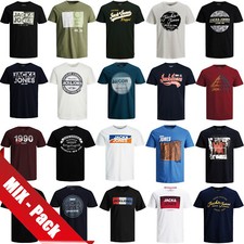 Jack Jones T-Shirt Herren Rundhals Shirt Party 3er 6er 9er MIX Männer Marken Wow