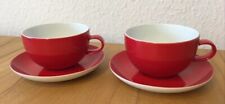 2x TCM Kaffeetasse Cappuccinotasse mit Unterteller Rot TOPP-ZUSTAND